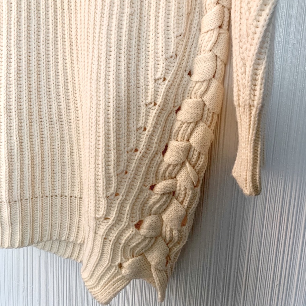 Cream Braided Sweater Dress M/L